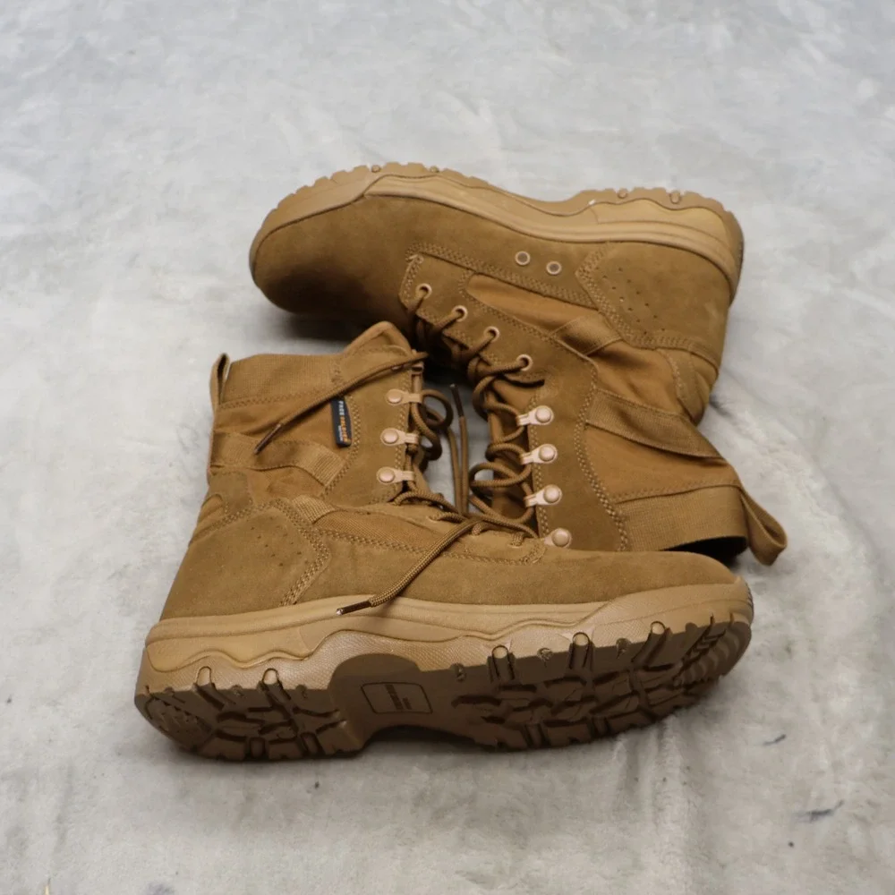 Free Soldier Men 10 Tactical Boots Brown Combat Suede Hiking Utility ACC0009